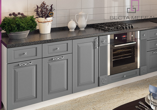 Серая матовая кухня Мантри